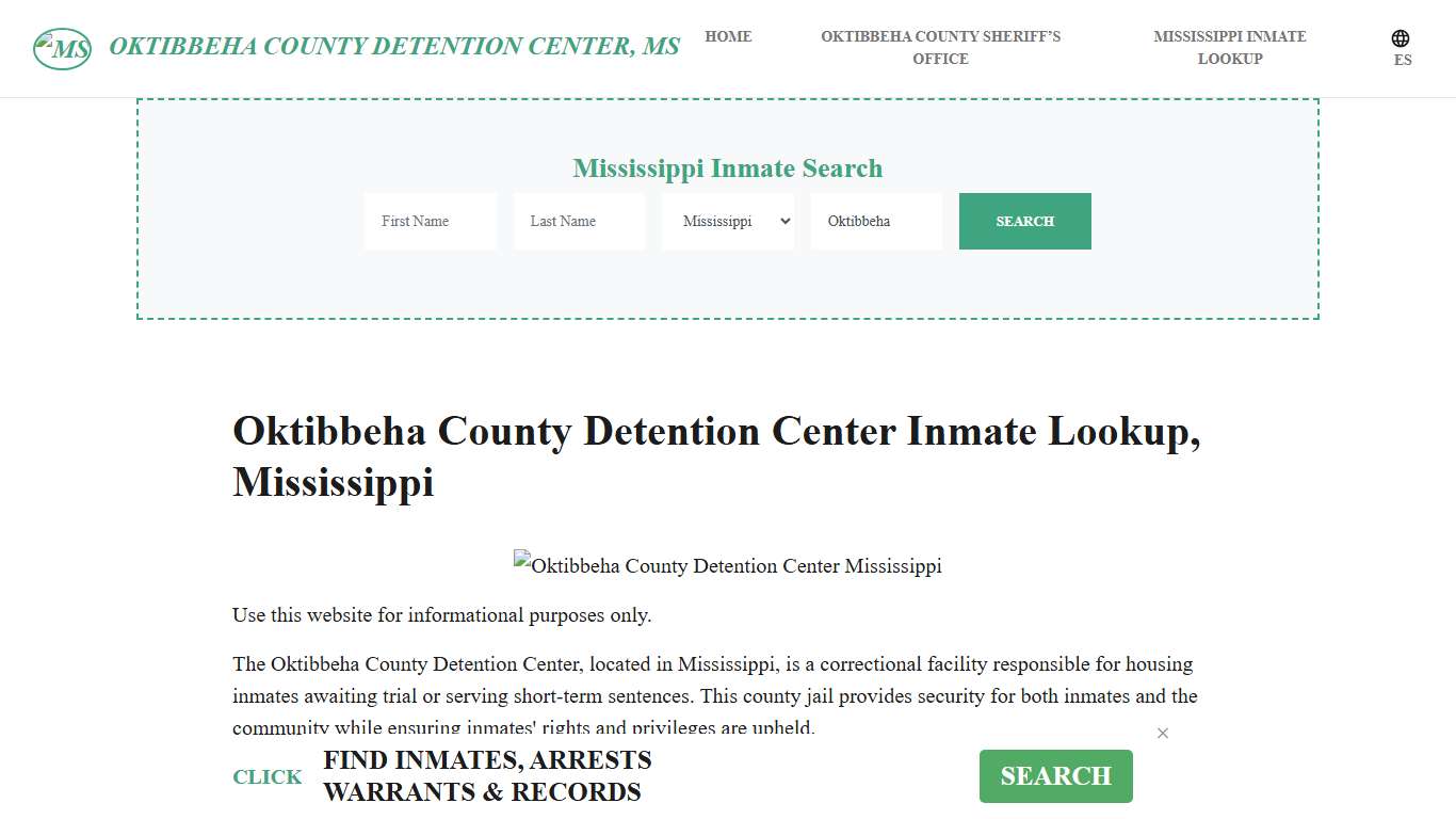 Oktibbeha County Detention Center, MS Inmate Roster, Offender Search